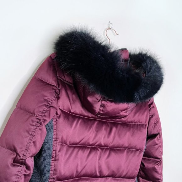 burberry long puffer jacket with fox fur hood - size medium - Picture 7 of 14